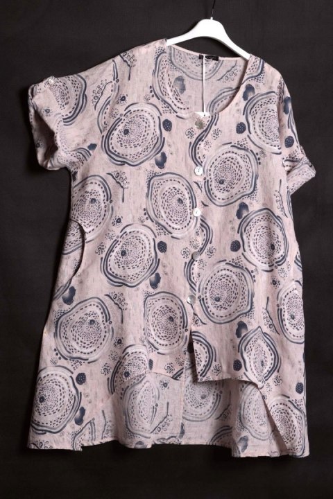 ITALY tunika SZMIZJERKA len OVERSIZE r 48/50/52/54