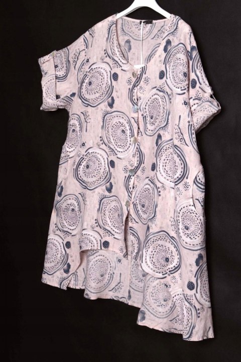 ITALY tunika SZMIZJERKA len OVERSIZE r 48/50/52/54