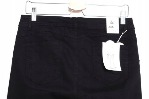 JEANSY spodnie ZGRABNE czarne PUSH UP r 46