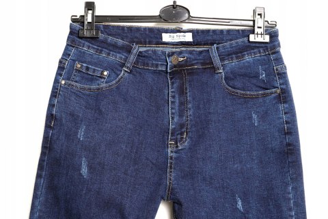 JEANSY spodnie ZGRABNE przetarcia DENIM 7/8 44/46