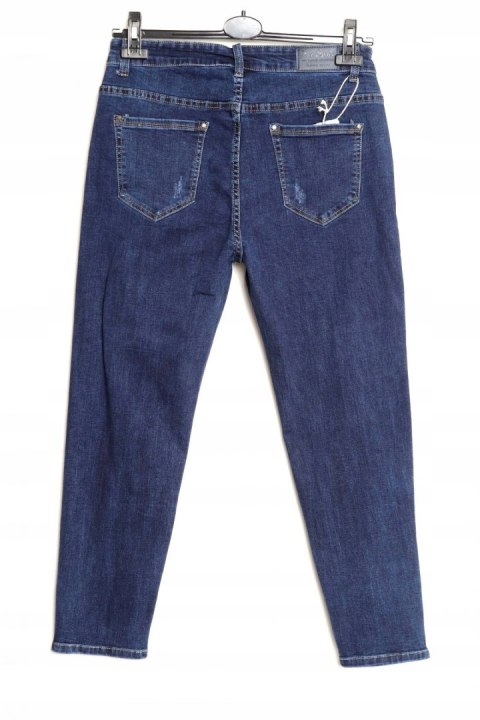 JEANSY spodnie ZGRABNE przetarcia DENIM 7/8 44/46