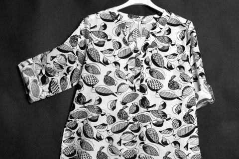 KOSZULOWA bluzka BAWEŁNA ptaki r 46/48