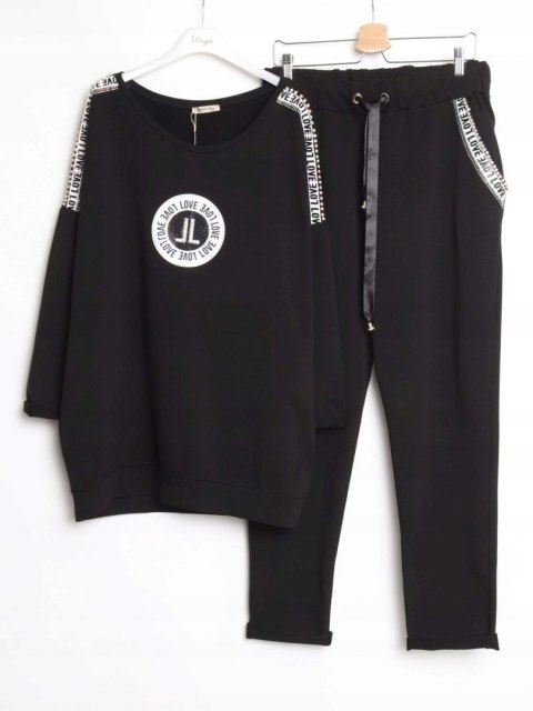 LUIZA ITALY oversize DRES napisy cyrkonie r 46