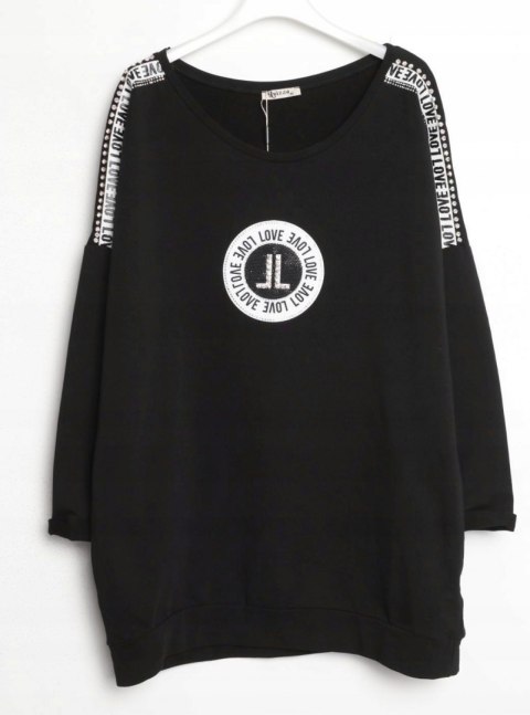 LUIZA ITALY oversize DRES napisy cyrkonie r 46