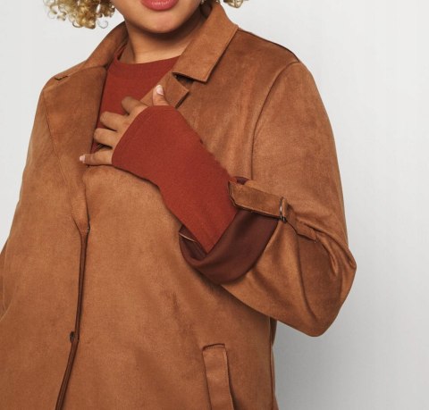 ONLY płaszcz KARMELOWY eko zamsz r 54/56