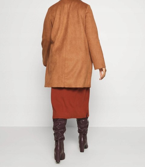 ONLY płaszcz KARMELOWY eko zamsz r 54/56