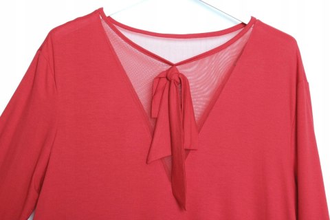 SUKIENKA dekolt V czerwień TRAPEZ 44/46