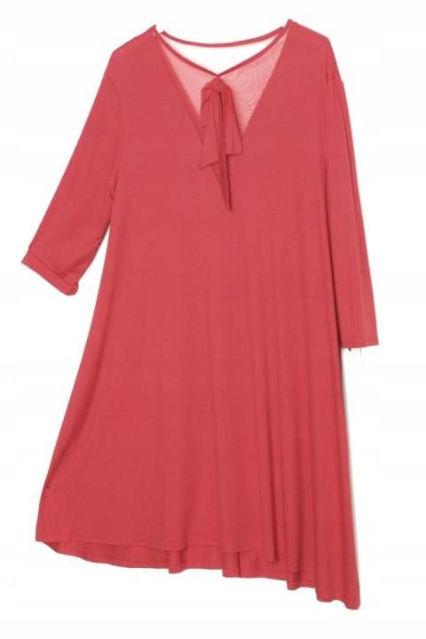 SUKIENKA dekolt V czerwień TRAPEZ 44/46