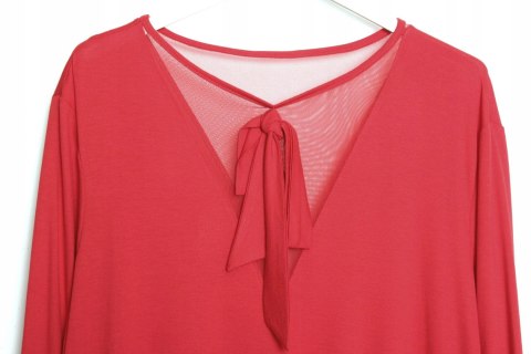 SUKIENKA dekolt V czerwień TRAPEZ 44/46