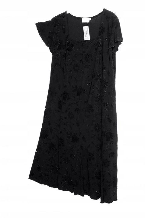 SUKIENKA jersey CZERŃ brokat r 46/48