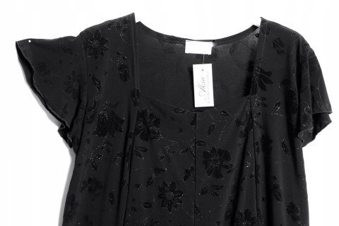 SUKIENKA jersey CZERŃ brokat r 46/48