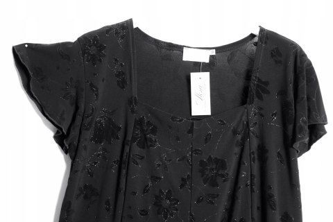 SUKIENKA jersey CZERŃ brokat r 46/48