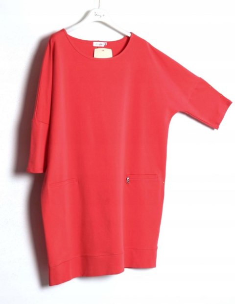 SUKIENKA koralowa jersey WIOSNA 38/40/42