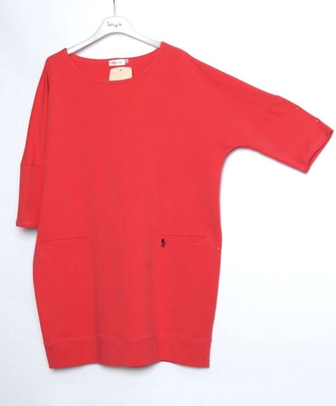 SUKIENKA koralowa jersey WIOSNA 38/40/42