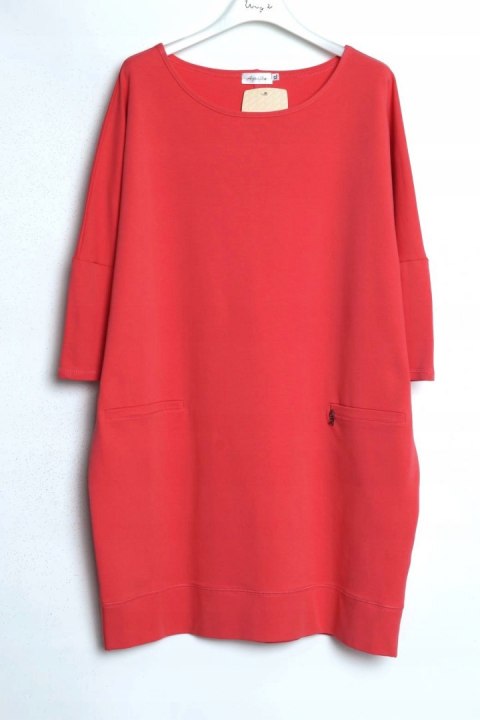 SUKIENKA koralowa jersey WIOSNA 38/40/42