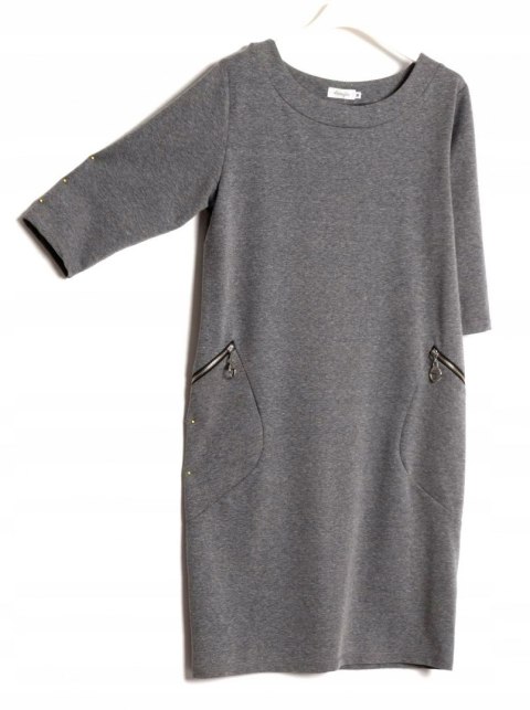 SUKIENKA szary melanż JERSEY 38/40