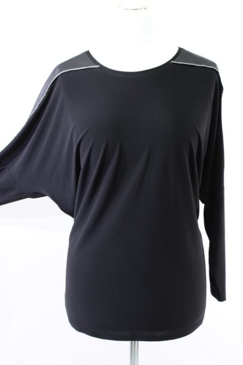 Tunika KIMONO CZERŃ efektowna WSTAWKA r 56/58