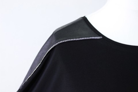 Tunika KIMONO CZERŃ efektowna WSTAWKA r 56/58