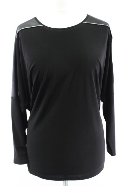 Tunika KIMONO CZERŃ efektowna WSTAWKA r 56/58