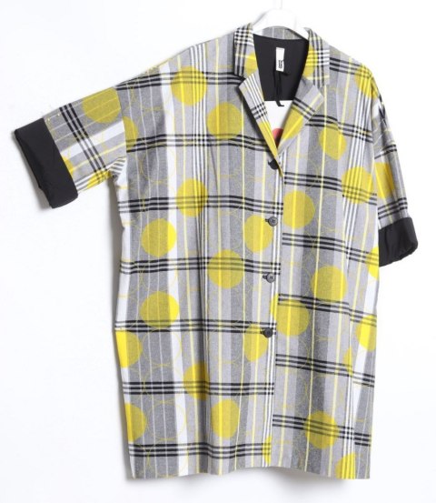 WENDY TRENDY płaszcz KRATA oversize 46/48/50/52/54