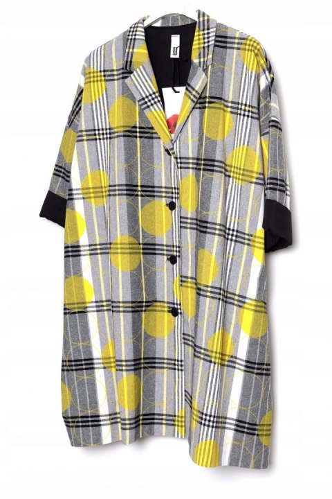 WENDY TRENDY płaszcz KRATA oversize 46/48/50/52/54