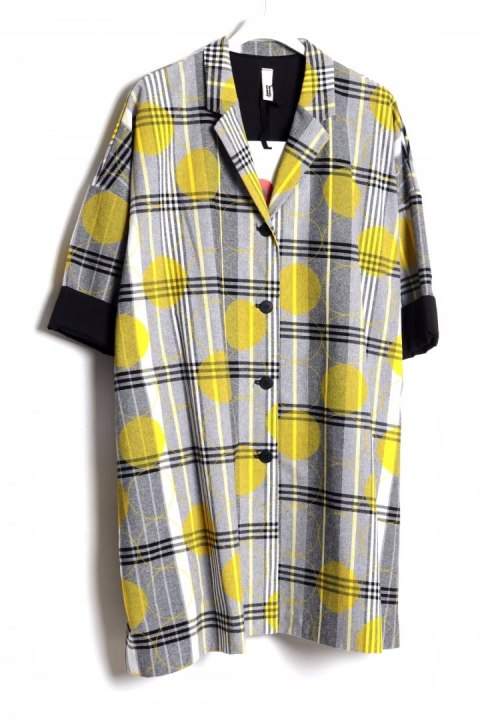 WENDY TRENDY płaszcz KRATA oversize 46/48/50/52/54