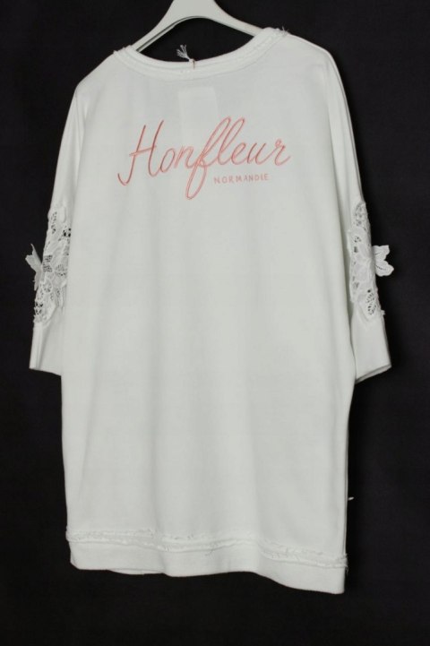 ITALY TUNIKA bluza OVERSIZE hafty KORONKA r 42/44