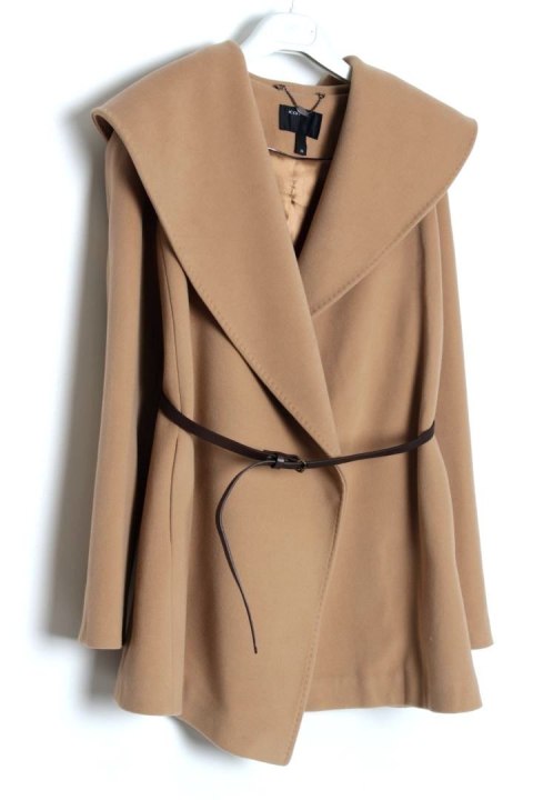 ITALY płaszcz ICON karmel SZALOWY KOŁNIERZ 38/40