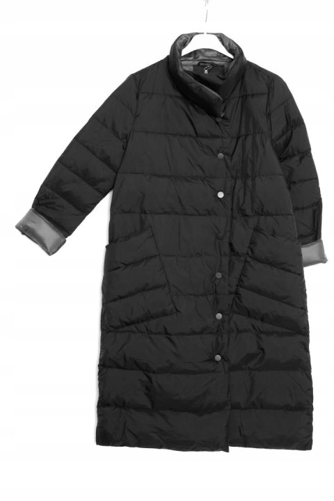 PŁASZCZ czerń OCIEPLANY lekki 40/42