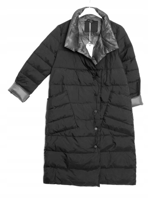 PŁASZCZ czerń OCIEPLANY lekki 40/42