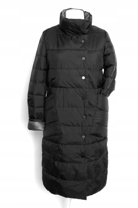 PŁASZCZ czerń OCIEPLANY lekki 40/42