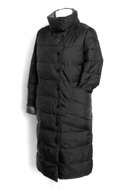 PŁASZCZ czerń OCIEPLANY lekki 40/42