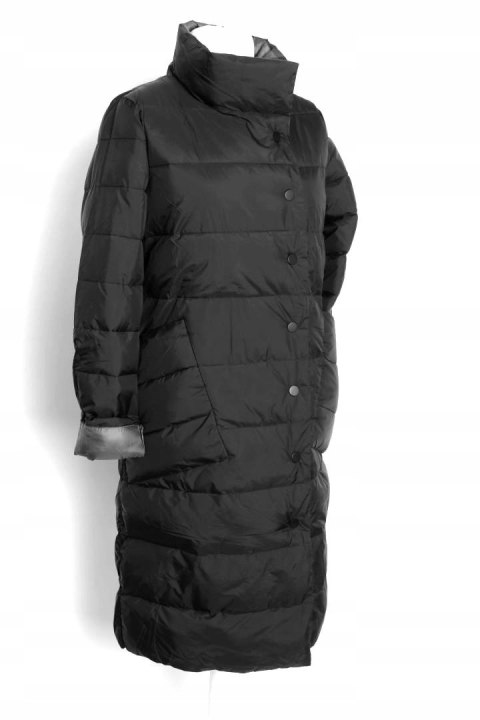 PŁASZCZ czerń OCIEPLANY lekki 40/42