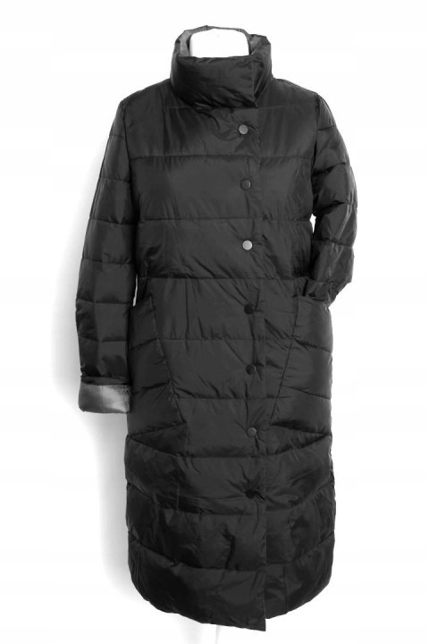 PŁASZCZ czerń OCIEPLANY lekki 40/42