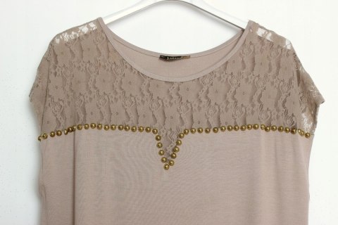 SUKIENKA BEŻOWA jersej WAKACYJNA r 44/46