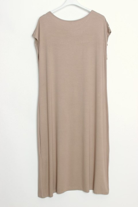 SUKIENKA BEŻOWA jersej WAKACYJNA r 44/46