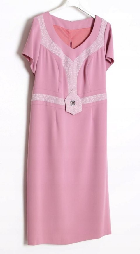 SUKIENKA koktajlowa PUDROWY RÓŻ r 46/48