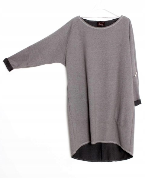 SUKIENKA oversize JERSEY szary melanż r 44/46