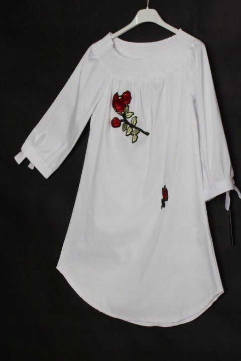 TUNIKA bluzka HISZPANKA biel XS S 36/38