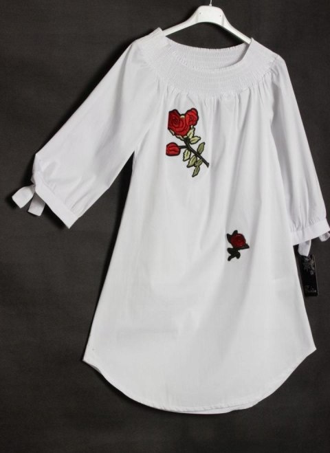 TUNIKA bluzka HISZPANKA biel XS S 36/38