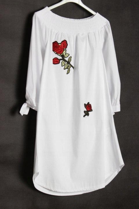 TUNIKA bluzka HISZPANKA biel XS S 36/38