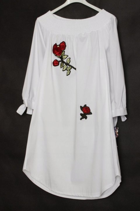 TUNIKA bluzka HISZPANKA biel XS S 36/38