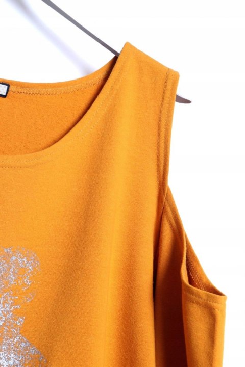 TUNIKA odkryte ramiona OVERSIZE miodowa MIŚ 44/46