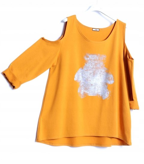 TUNIKA odkryte ramiona OVERSIZE miodowa MIŚ 44/46