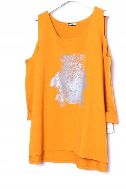 TUNIKA odkryte ramiona OVERSIZE miodowa MIŚ 44/46