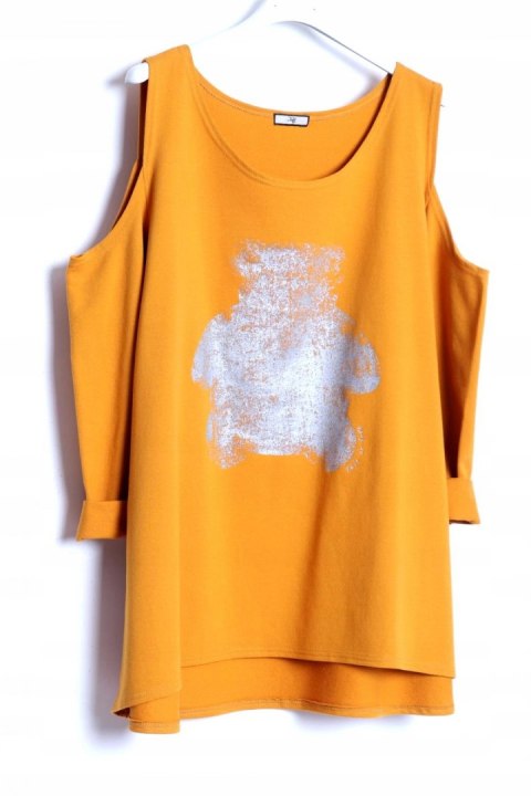 TUNIKA odkryte ramiona OVERSIZE miodowa MIŚ 44/46