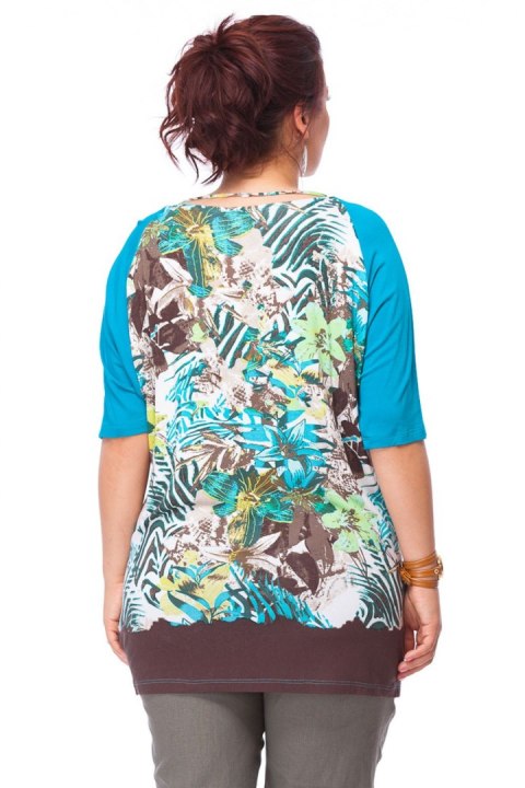 TUNIKA oversize PALMY LIŚCIE 44/46