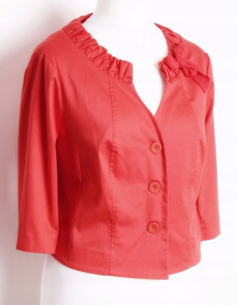 ŻAKIET bolerko CIEMNY KORAL r 46 --SALE --