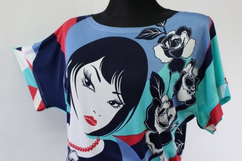 Bluzka SUPER FASON KIMONKO MODNY WZÓR 42/44 PaniXL