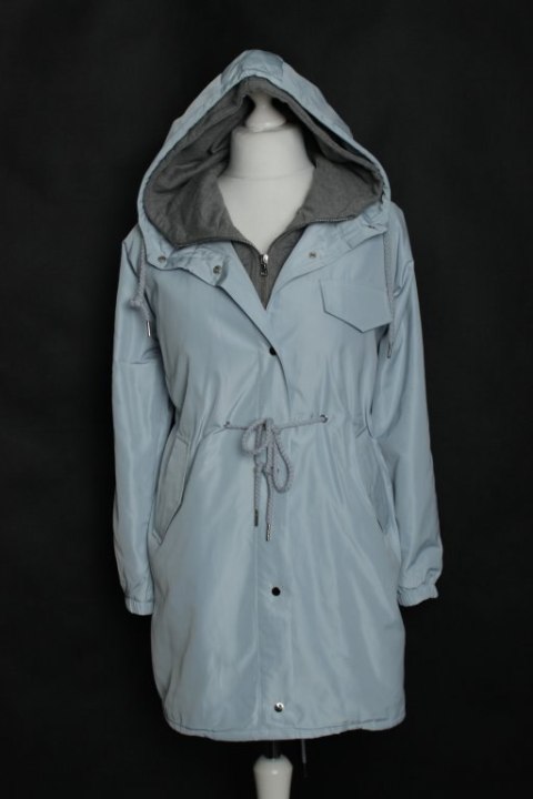 PŁASZCZ PARKA oversize BŁĘKITNA 38/40
